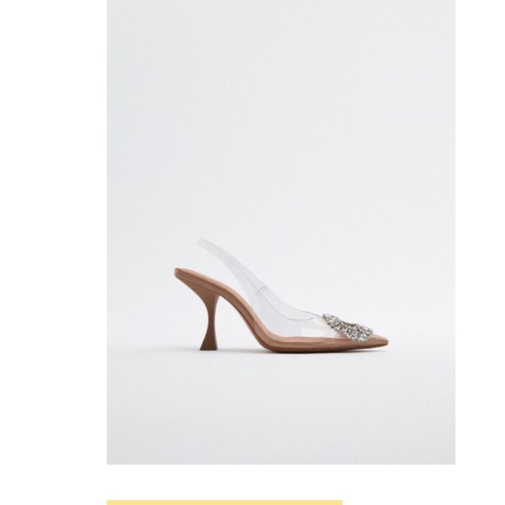 Zara clear embellished vinyl heels